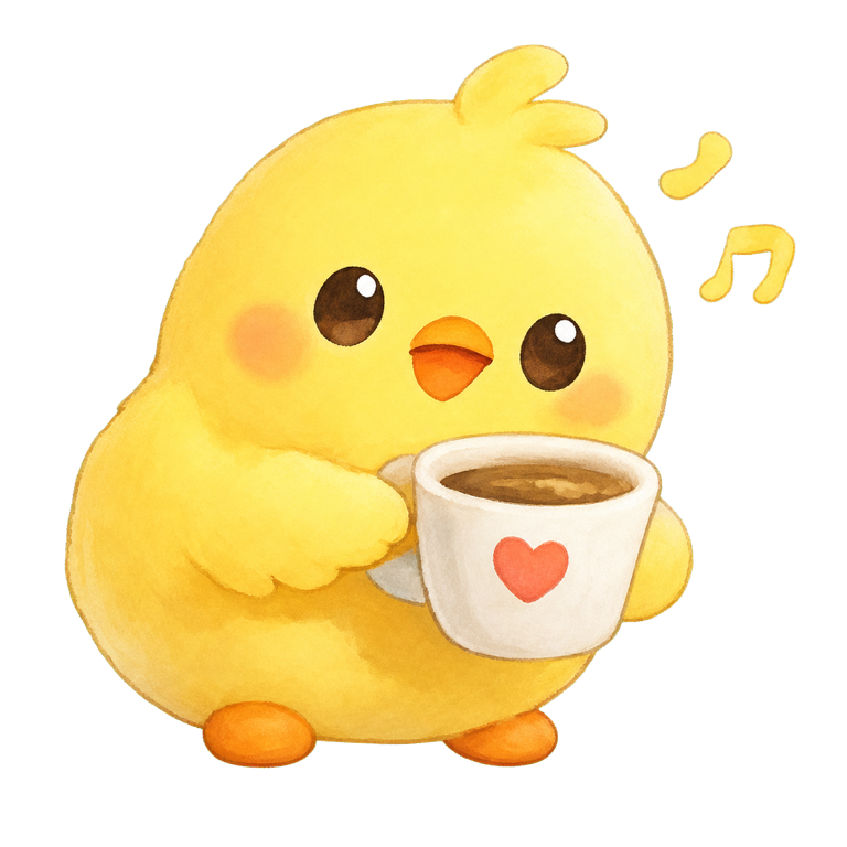 コーヒーを楽しむピコ